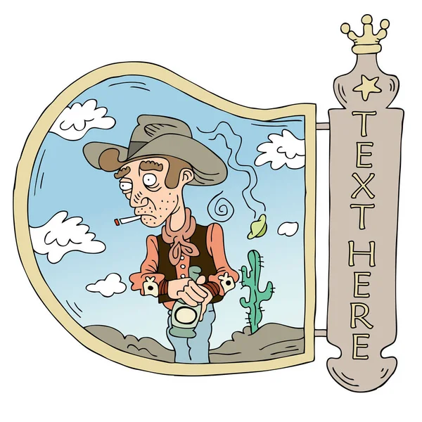 Personnage de cowboy de bande dessinée — Image vectorielle