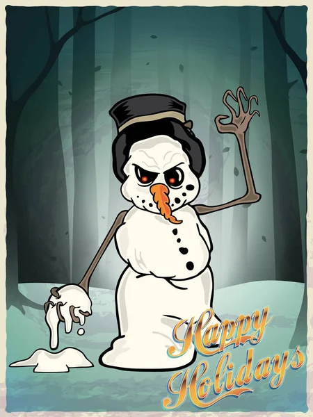 Carácter muñeco de nieve de dibujos animados — Archivo Imágenes Vectoriales