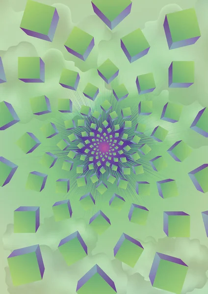 3d cube vortex — Stok Vektör