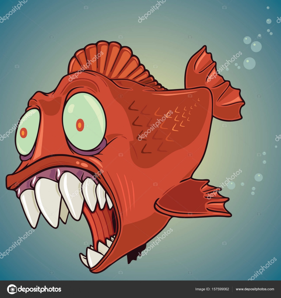 Fish monster with big teeth Stock Vector by ©vonDuck 157599062