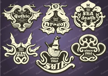 özelleştirilebilir Gotik etiket kümesi