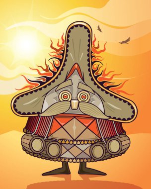 Komik karakter waering sombrero 