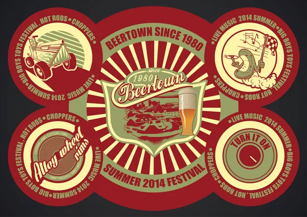 Etichette personalizzate città birra — Vettoriale Stock