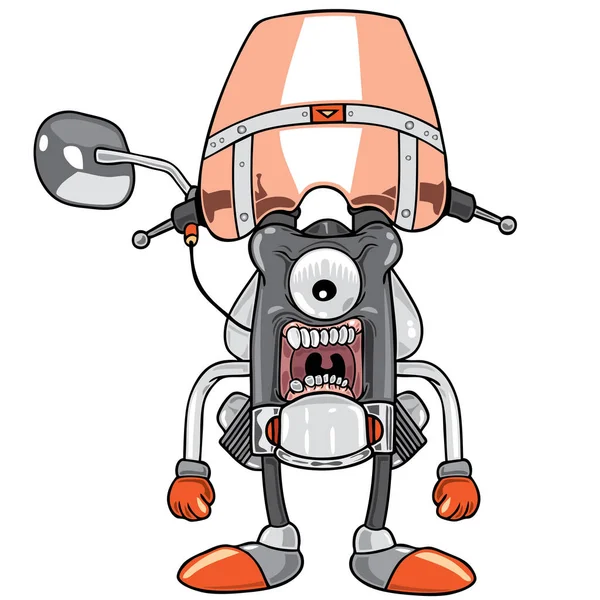 Personaje robot moto — Vector de stock