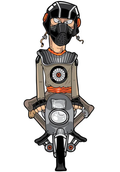 Conductor de motocicleta de dibujos animados — Vector de stock