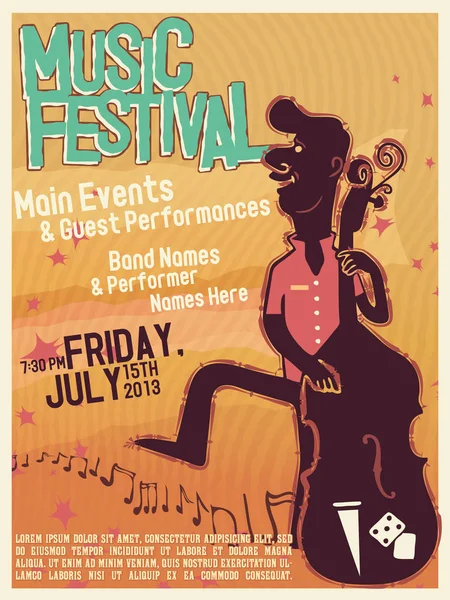 Плакат музыкального фестиваля — стоковый вектор
