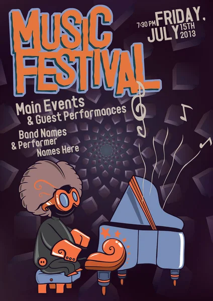 Плакат музыкального фестиваля — стоковый вектор