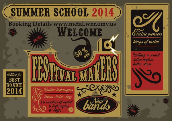 Poster del festival musicale — Vettoriale Stock