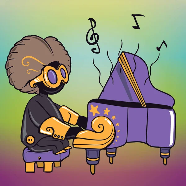 Pianista de dibujos animados — Archivo Imágenes Vectoriales