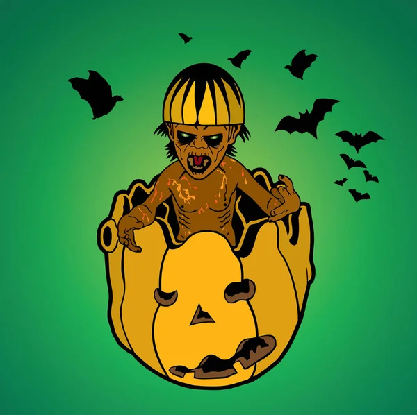 Pumpkin cartoon character — Stock Vector