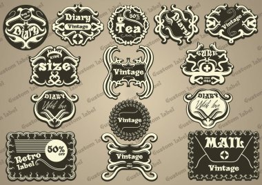 özelleştirilebilir retro etiket kümesi 