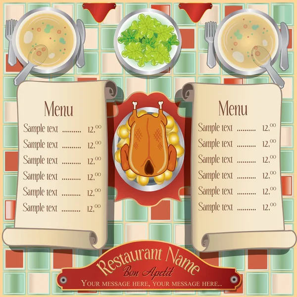Restaurant menusjabloon — Stockvector