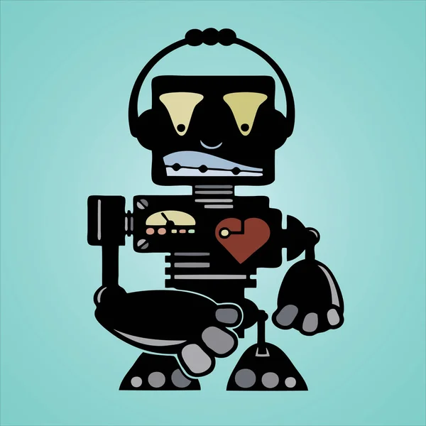 Personaje de robot de dibujos animados — Vector de stock