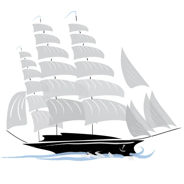 Old exploration ship — Stock Vector