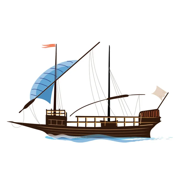 Old exploration ship — Stock Vector