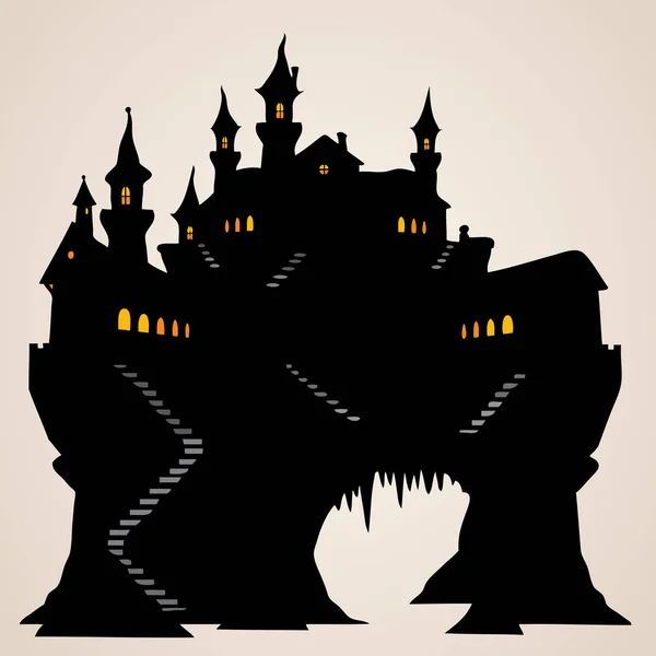 Design of silhouette castle — Stock Vector