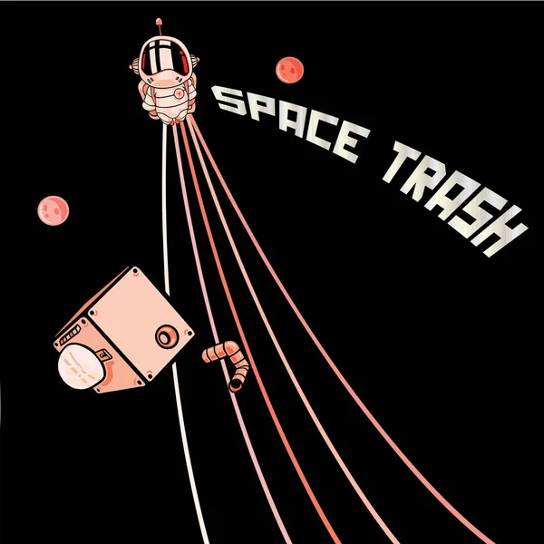 Cartel de basura espacial — Archivo Imágenes Vectoriales