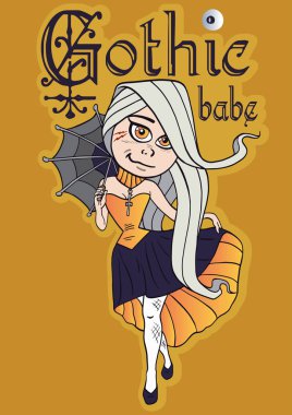 şemsiye ile şirin kız 