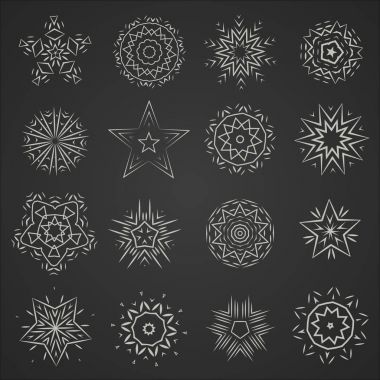 Çizilmiş pentagram şekilleri el