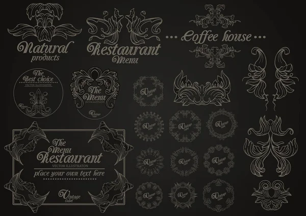 Restaurant menu etiketten — Stockvector