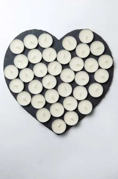 Candele amore cuore — Foto Stock