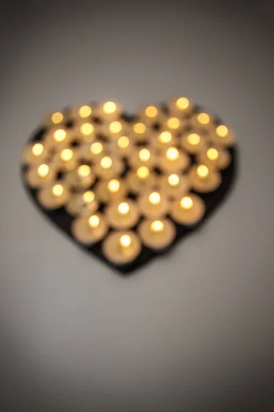 蜡烛爱的心 — 图库照片
