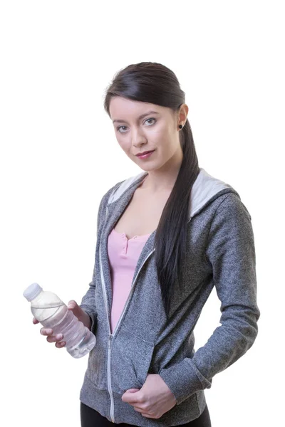 Happy fitness woman looking at camera — Stock Photo, Image