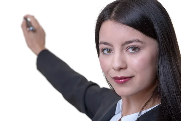 Mulher de negócios com caneta marcador — Fotografia de Stock