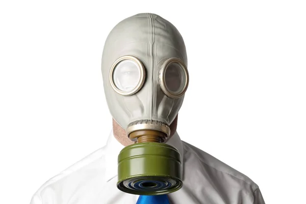 Podnikatel plynové masky — Stock fotografie