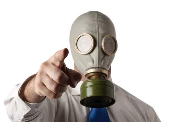 Podnikatel plynové masky — Stock fotografie