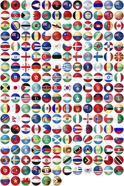 Vlaggen bovenop een voetbal — Stockfoto