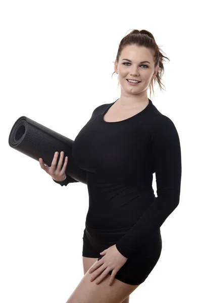 Šťastný fitness žena — Stock fotografie