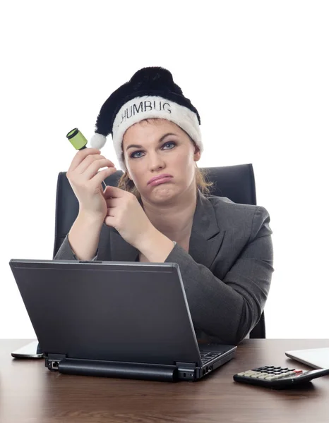 Unhappy about christmas celebration — Stock Photo, Image