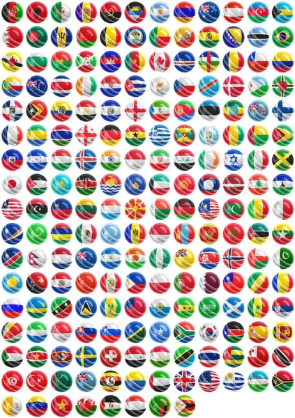 Flags of countries on cricket ball — Stock Photo, Image