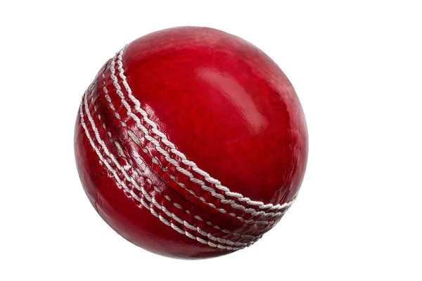 Bola de críquete no fundo branco — Fotografia de Stock