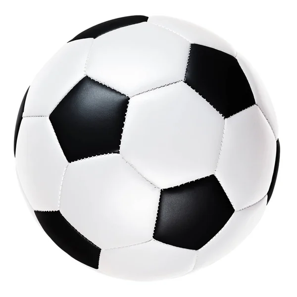 Традиционный чёрно-белый футбол — стоковое фото
