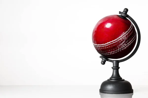 Image Nature Morte Globe Mondial Ballon Cricket Sur Blanc — Photo