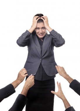 iş kadını ellerinizle onu dört aşağı çekti