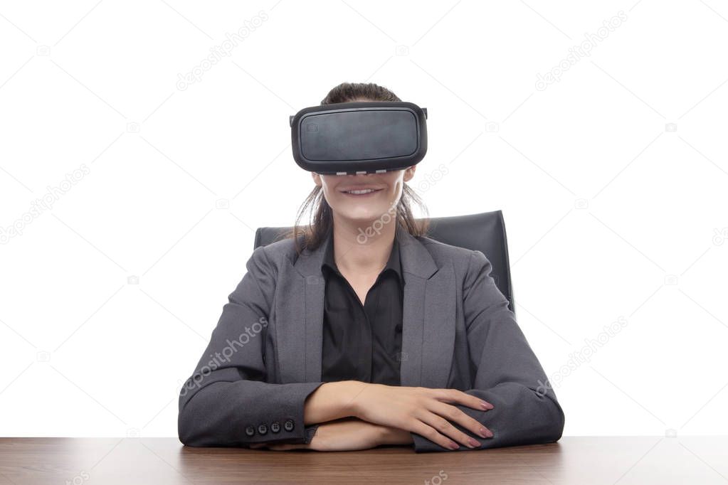 working with a vr headset