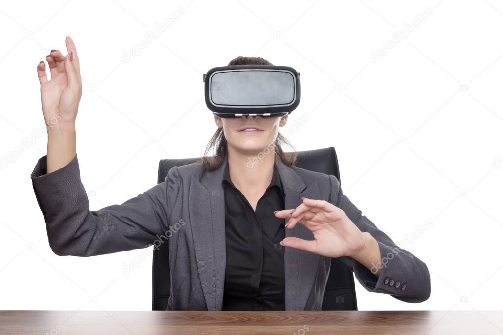 working with a vr headset