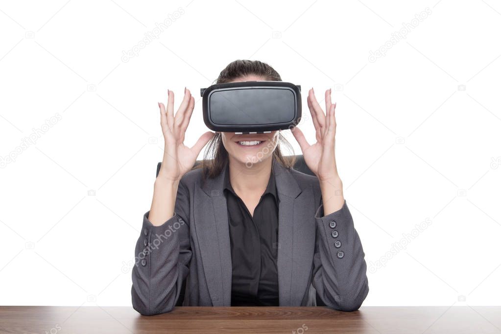 working with a vr headset