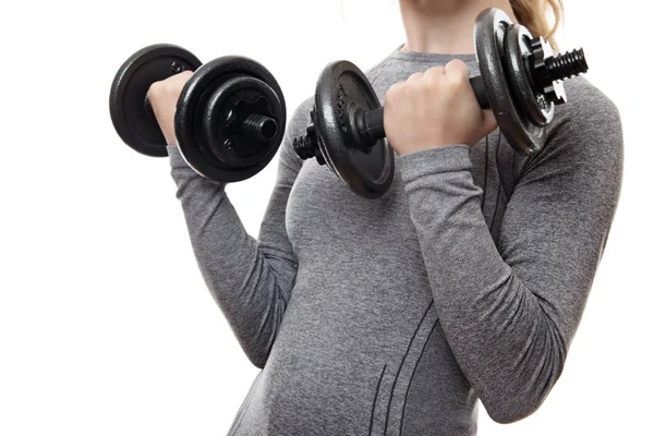 Blonde haired woman working out — Stock Photo, Image