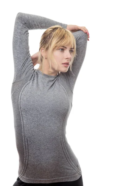 Woman stretching her arms — Stock Photo, Image