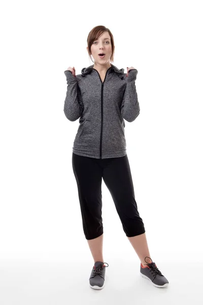 Happy standing fitness woman — Stock Photo, Image