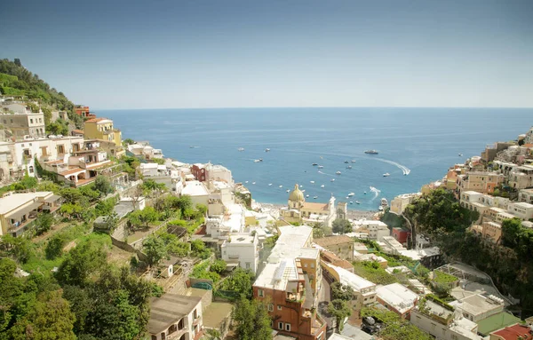 Architectuur Oude Prachtige Italiaanse Kustplaats Positano Waar Het Gebouw Gebouwd — Stockfoto