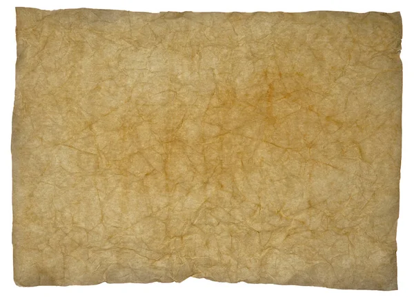 Beyaz Arkaplanda Eski Parşömen Kağıdı Dokusu — Stok fotoğraf