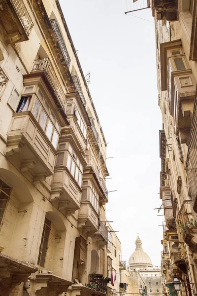 Construirea Arhitectura Străzilor Laterale Din Valletta Capitala Maltei — Fotografie, imagine de stoc