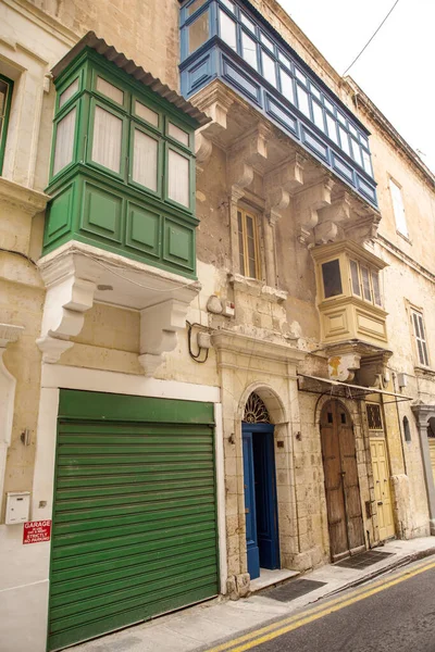 Edificio Arquitectura Las Calles Laterales Valeta Ciudad Capital Malta — Foto de Stock