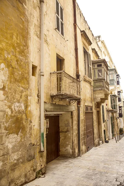 Edificio Arquitectura Las Calles Laterales Valeta Ciudad Capital Malta — Foto de Stock