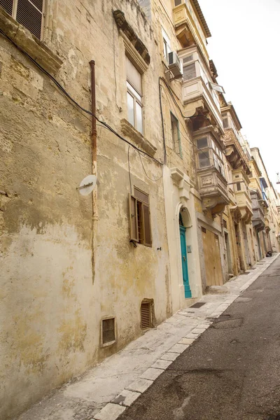 Building Architecture Side Streets Valletta Capital City Malta — Stock Photo, Image